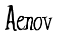 The image is of the word Aenov stylized in a cursive script.