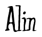 The image contains the word 'Alin' written in a cursive, stylized font.