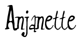 The image contains the word 'Anjanette' written in a cursive, stylized font.