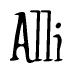 The image is of the word Alli stylized in a cursive script.