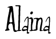 The image is a stylized text or script that reads 'Alaina' in a cursive or calligraphic font.