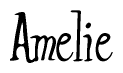 The image contains the word 'Amelie' written in a cursive, stylized font.
