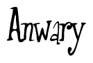 Cursive Script 'Anwary' Text