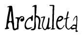 The image is a stylized text or script that reads 'Archuleta' in a cursive or calligraphic font.