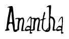 The image is of the word Anantha stylized in a cursive script.