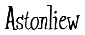 The image is a stylized text or script that reads 'Astonliew' in a cursive or calligraphic font.