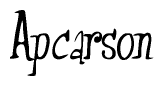 The image contains the word 'Apcarson' written in a cursive, stylized font.
