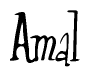 The image is a stylized text or script that reads 'Amal' in a cursive or calligraphic font.