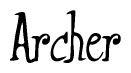 The image is a stylized text or script that reads 'Archer' in a cursive or calligraphic font.
