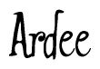 The image contains the word 'Ardee' written in a cursive, stylized font.