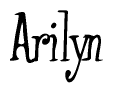 The image is of the word Arilyn stylized in a cursive script.