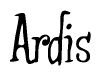 The image is a stylized text or script that reads 'Ardis' in a cursive or calligraphic font.