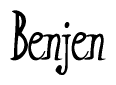 The image contains the word 'Benjen' written in a cursive, stylized font.
