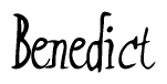The image is of the word Benedict stylized in a cursive script.