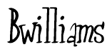 The image is of the word Bwilliams stylized in a cursive script.