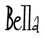The image is a stylized text or script that reads 'Bella' in a cursive or calligraphic font.