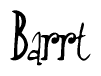 The image is of the word Barrt stylized in a cursive script.