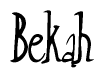 The image is a stylized text or script that reads 'Bekah' in a cursive or calligraphic font.