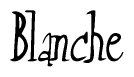 The image is of the word Blanche stylized in a cursive script.