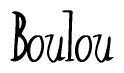 The image contains the word 'Boulou' written in a cursive, stylized font.