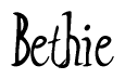 The image contains the word 'Bethie' written in a cursive, stylized font.