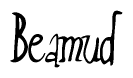 The image contains the word 'Beamud' written in a cursive, stylized font.