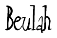 The image is of the word Beulah stylized in a cursive script.