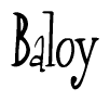 The image is a stylized text or script that reads 'Baloy' in a cursive or calligraphic font.