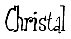 The image contains the word 'Christal' written in a cursive, stylized font.