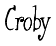 The image contains the word 'Croby' written in a cursive, stylized font.