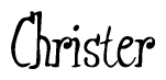 The image contains the word 'Christer' written in a cursive, stylized font.