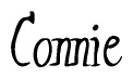 The image is a stylized text or script that reads 'Connie' in a cursive or calligraphic font.