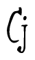 The image is of the word Cj stylized in a cursive script.