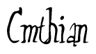 The image is a stylized text or script that reads 'Cmthian' in a cursive or calligraphic font.