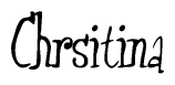 The image is of the word Chrsitina stylized in a cursive script.