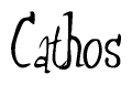   The image is of the word Cathos stylized in a cursive script. 