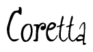 The image contains the word 'Coretta' written in a cursive, stylized font.