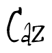 The image contains the word 'Caz' written in a cursive, stylized font.