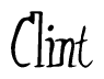 The image is a stylized text or script that reads 'Clint' in a cursive or calligraphic font.