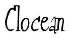 The image is of the word Clocean stylized in a cursive script.