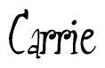 The image is of the word Carrie stylized in a cursive script.