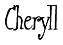 The image is of the word Cheryll stylized in a cursive script.