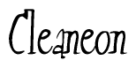 The image is a stylized text or script that reads 'Cleaneon' in a cursive or calligraphic font.