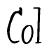 The image is of the word Col stylized in a cursive script.