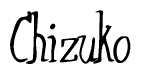 The image contains the word 'Chizuko' written in a cursive, stylized font.