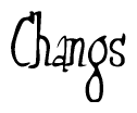 The image is a stylized text or script that reads 'Changs' in a cursive or calligraphic font.