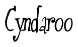 The image contains the word 'Cyndaroo' written in a cursive, stylized font.