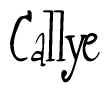 The image contains the word 'Callye' written in a cursive, stylized font.