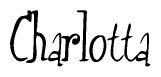 The image contains the word 'Charlotta' written in a cursive, stylized font.