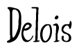 The image is of the word Delois stylized in a cursive script.